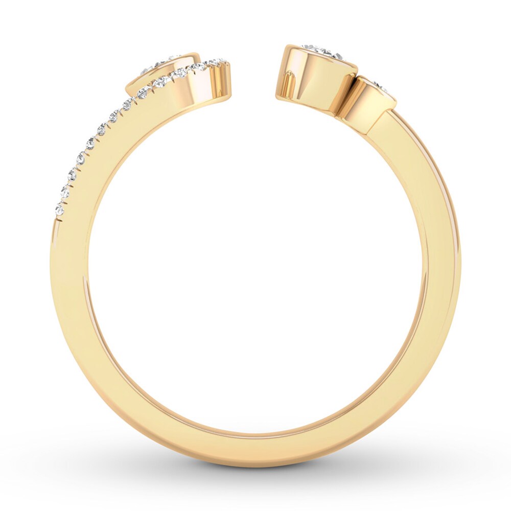 Diamond Deconstructed Ring 3/8 ct tw Oval/Round10K Yellow Gold fayxmgAc