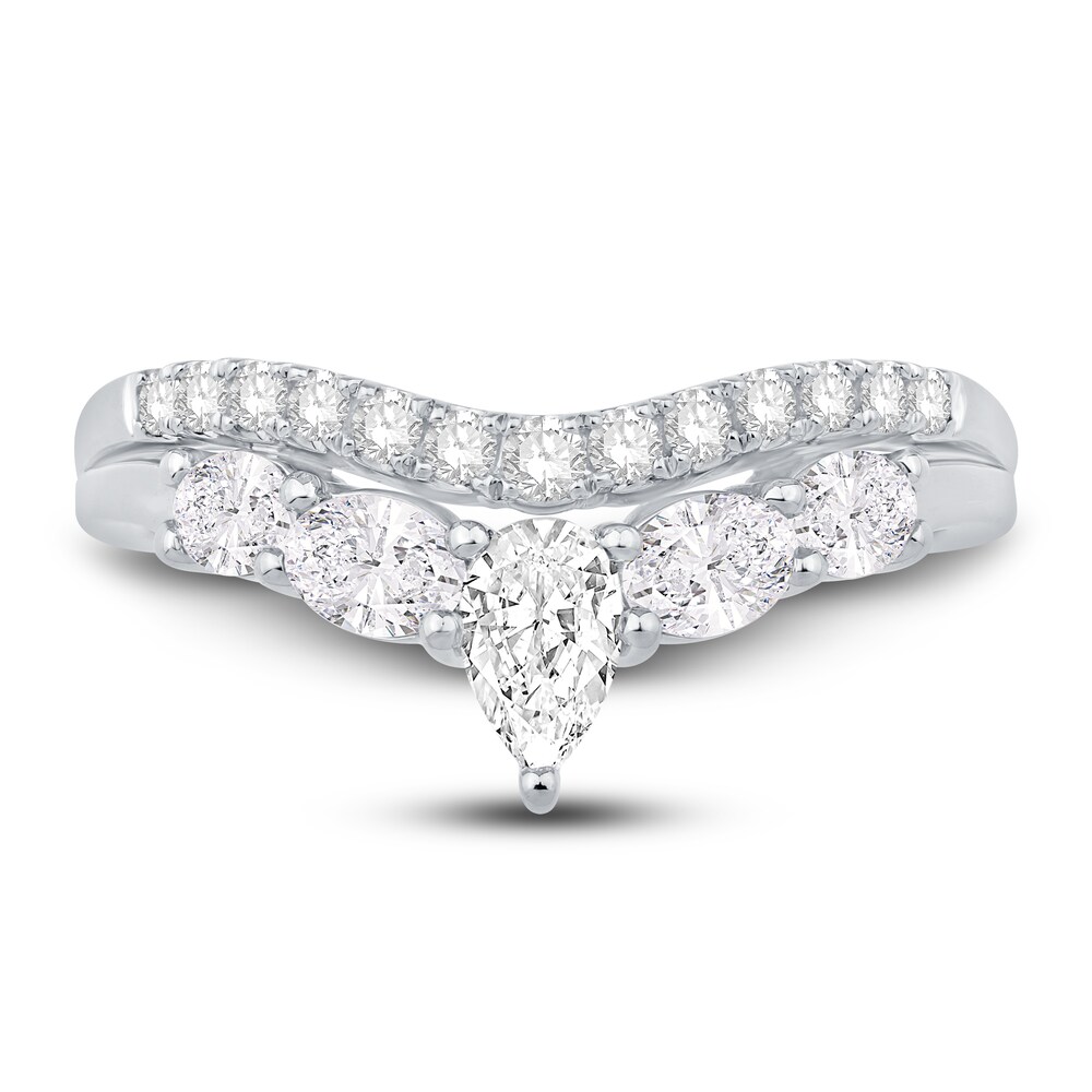 Diamond Contour Band 7/8 ct tw Round/Pear /Oval 14K White Gold fhbmYjiJ