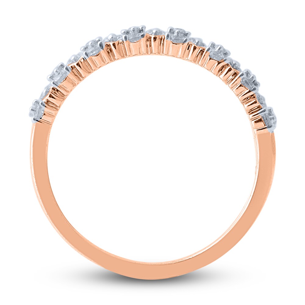 Diamond Multi-Row Anniversary Band 1/2 ct tw Round 14K Rose Gold fsRC9BEr