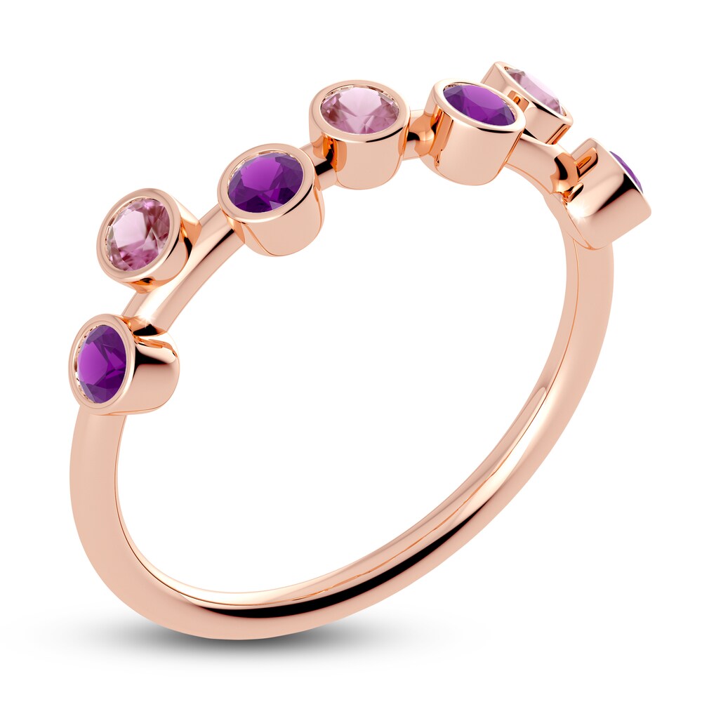 Juliette Maison Natural Amethyst & Natural Pink Tourmaline Ring 10K Rose Gold fxDrgc5I