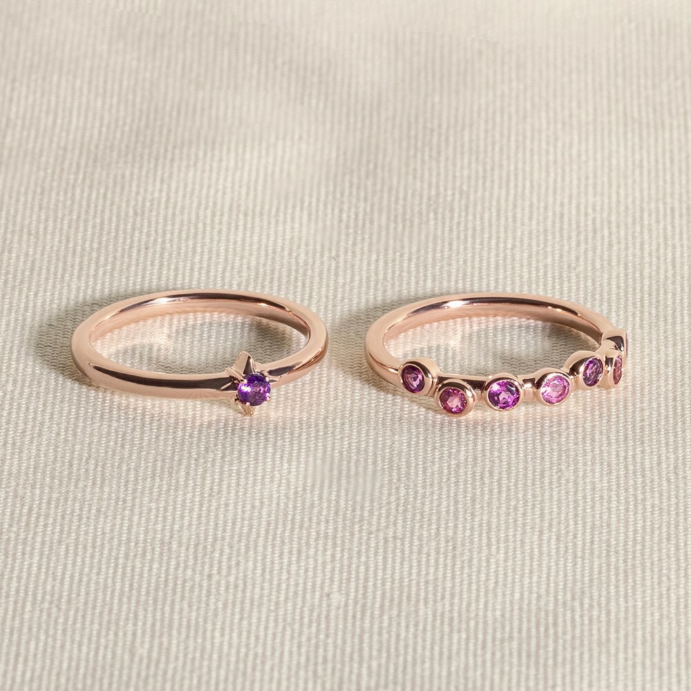 Juliette Maison Natural Amethyst & Natural Pink Tourmaline Ring 10K Rose Gold fxDrgc5I