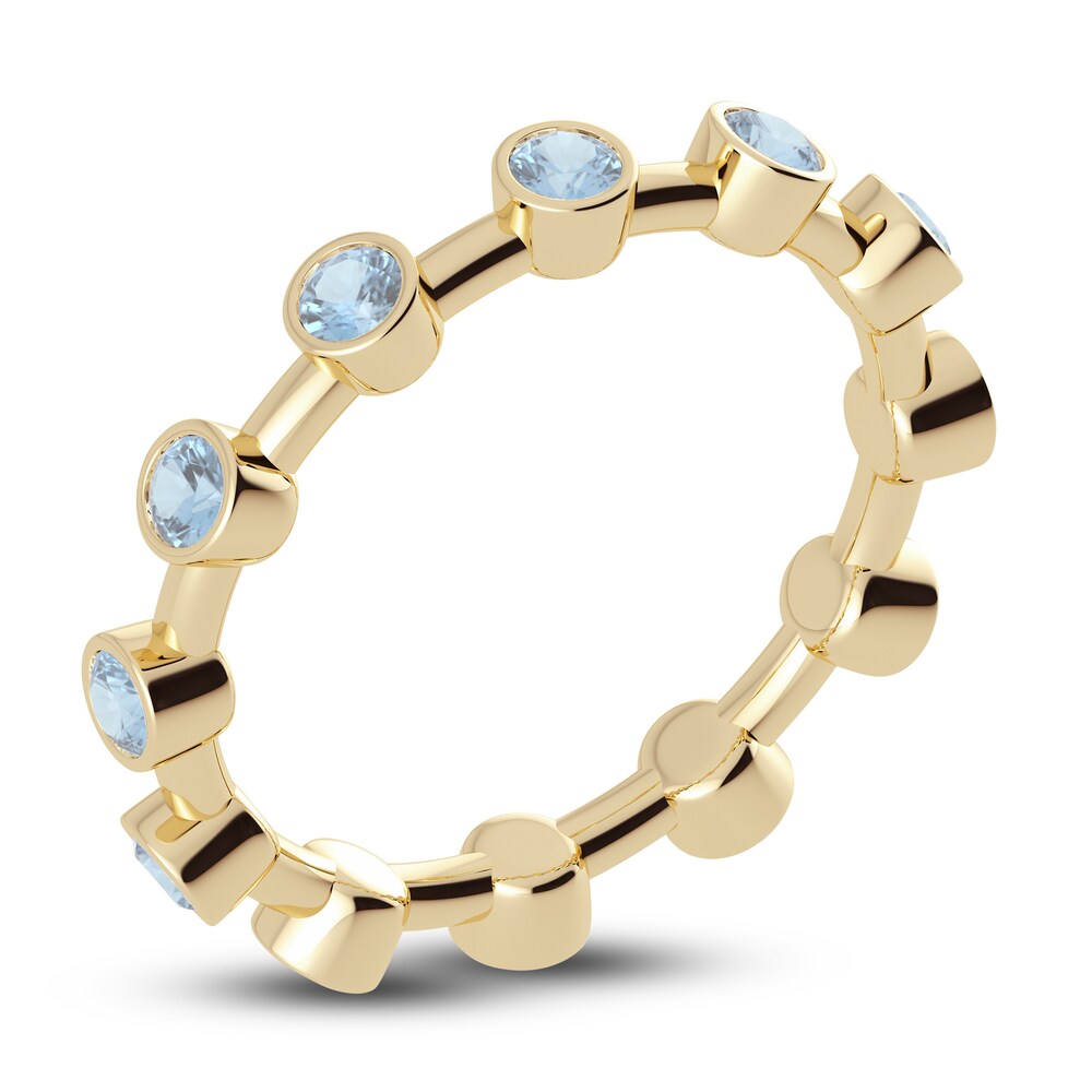 Juliette Maison Natural Aquamarine Ring 10K Yellow Gold fxwSFnxa