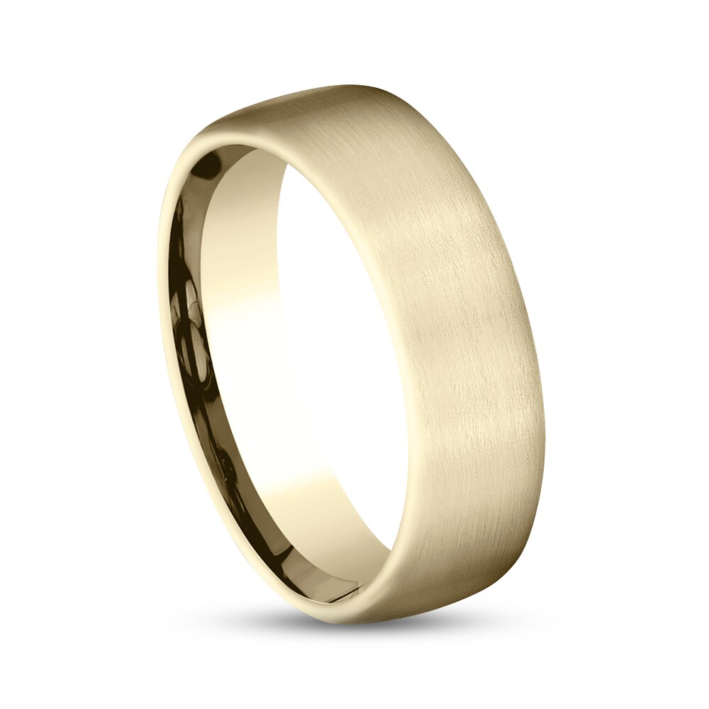 Satin Wedding Band 10K Yellow Gold 6.5mm g1i14xAZ