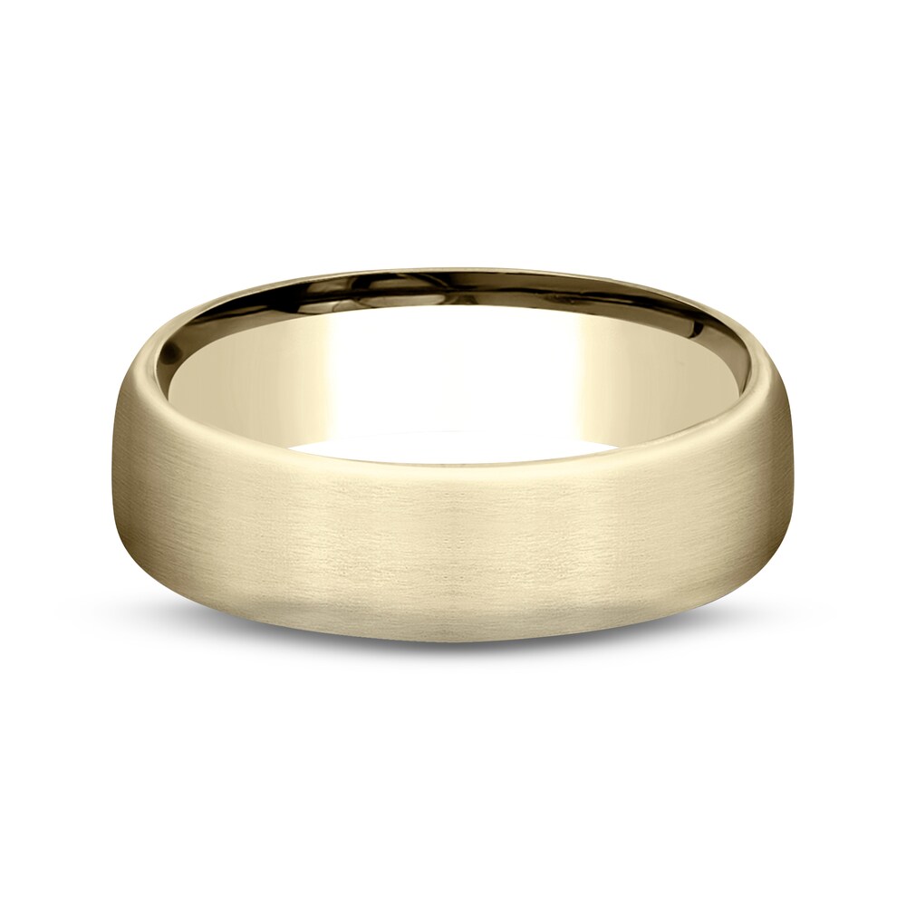 Satin Wedding Band 10K Yellow Gold 6.5mm g1i14xAZ