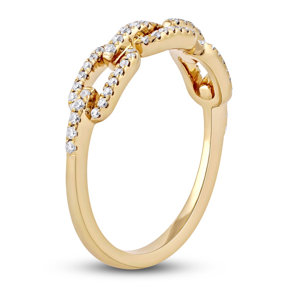 Diamond Oval Link Ring 1/4 ct tw Round 14K Yellow Gold g1nfUjJ0