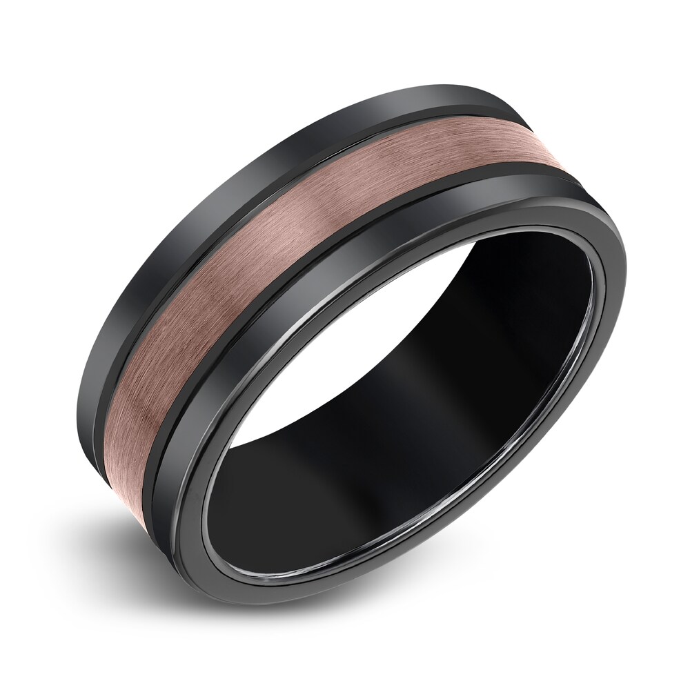 Men\'s Wedding Band Brown/Black Tungsten 8.0mm gCy2dYhx