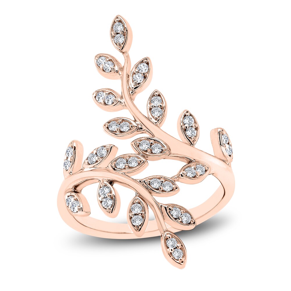 Diamond Floral Ring 1/3 ct tw Round 10K Rose Gold gFOagvmr