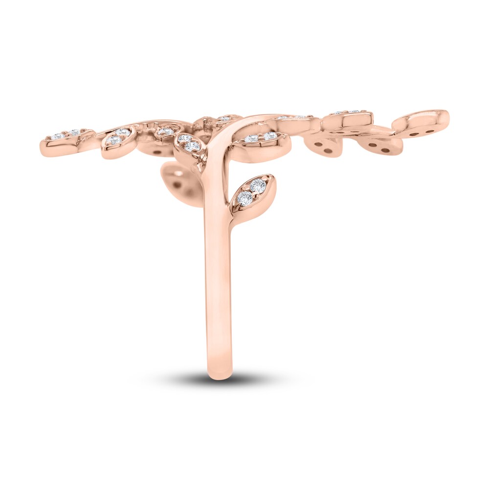 Diamond Floral Ring 1/3 ct tw Round 10K Rose Gold gFOagvmr