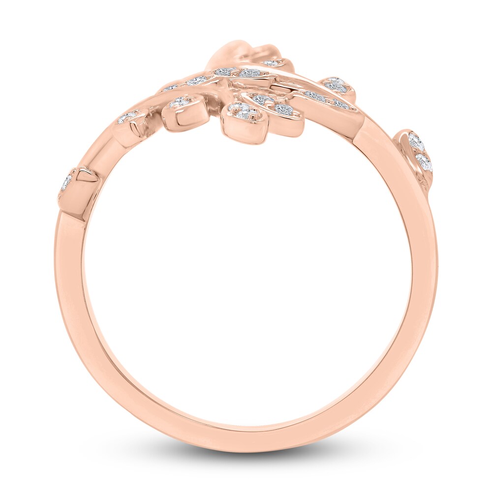 Diamond Floral Ring 1/3 ct tw Round 10K Rose Gold gFOagvmr