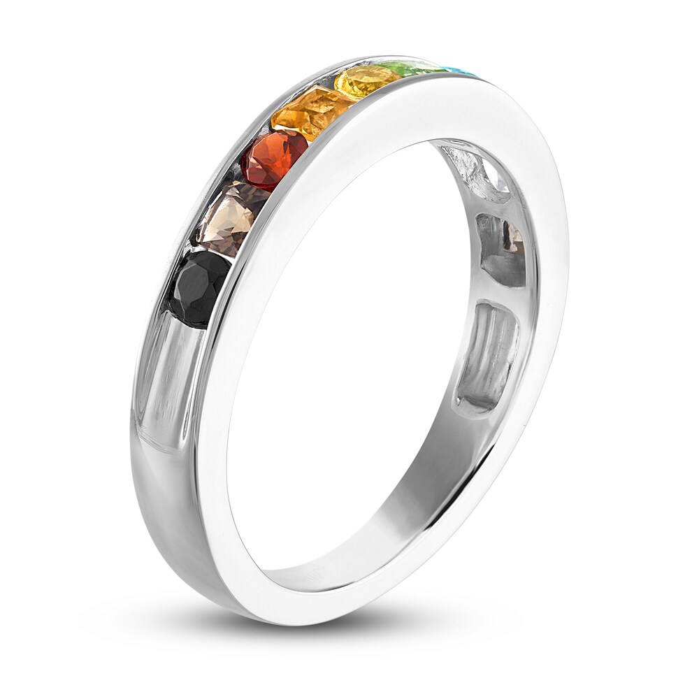 Love Proudly Ring Multi-Color Rainbow 14K White Gold 4MM gIjvjfRP