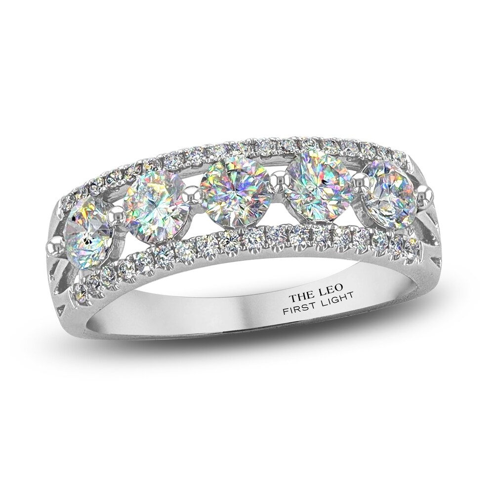 THE LEO First Light Diamond Ring 1-1/2 ct tw Round 14K White Gold gT6qIAhy [gT6qIAhy]