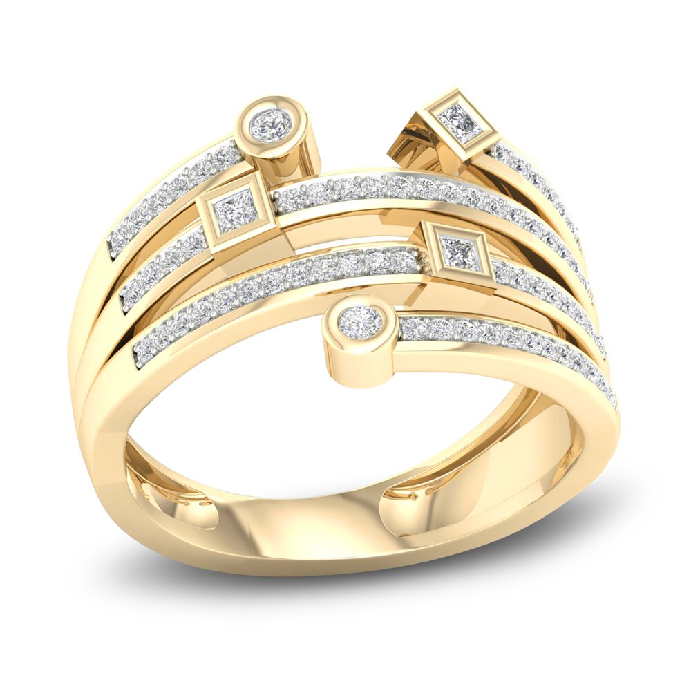 Diamond Stackable Ring 1/4 ct tw Round/Princess 14K Yellow Gold gdiFBmA7