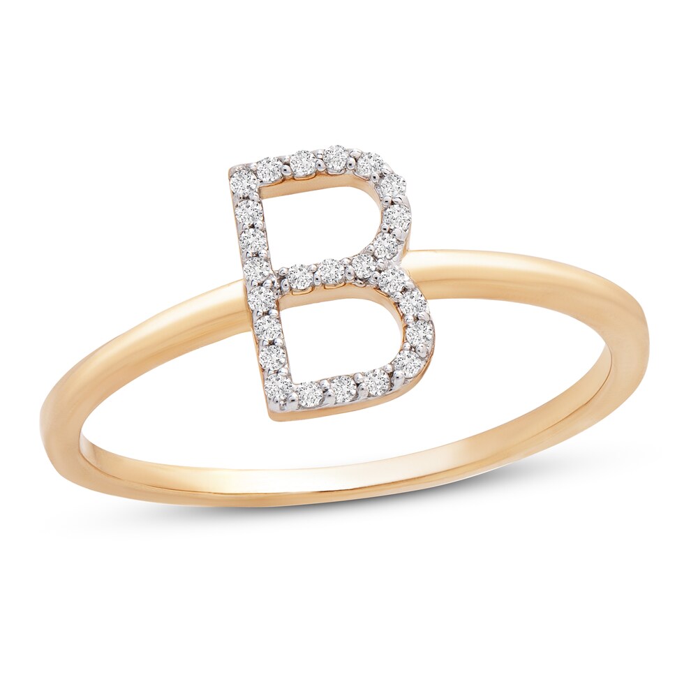 Diamond Letter B Ring 1/10 ct tw 10K Yellow Gold gekKK3KT