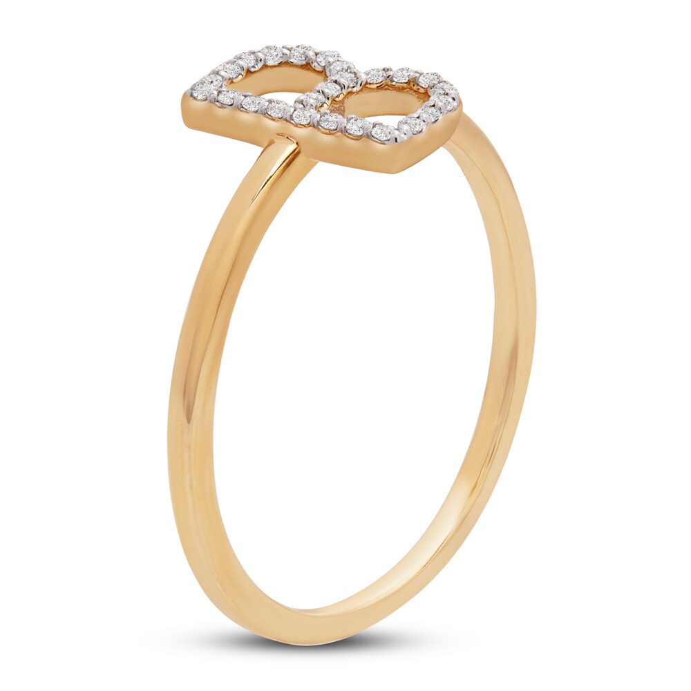 Diamond Letter B Ring 1/10 ct tw 10K Yellow Gold gekKK3KT