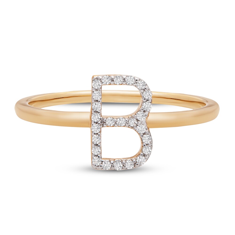 Diamond Letter B Ring 1/10 ct tw 10K Yellow Gold gekKK3KT