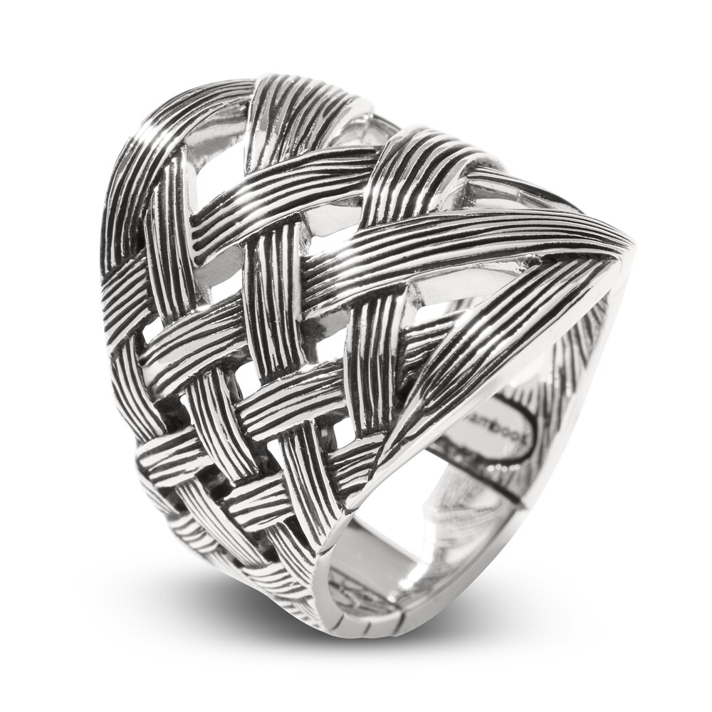 John Hardy Men\'s Woven Bamboo Ring Sterling Silver glMN83n2 [glMN83n2]