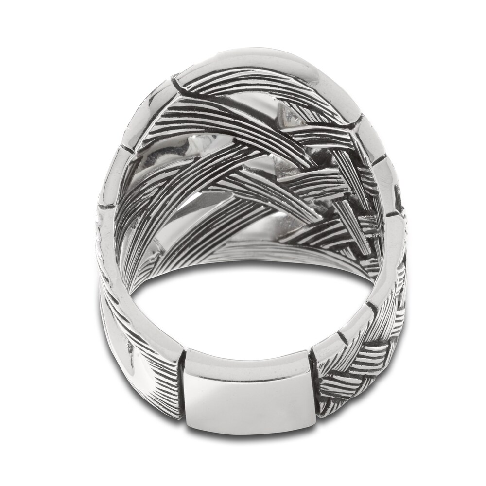 John Hardy Men\'s Woven Bamboo Ring Sterling Silver glMN83n2