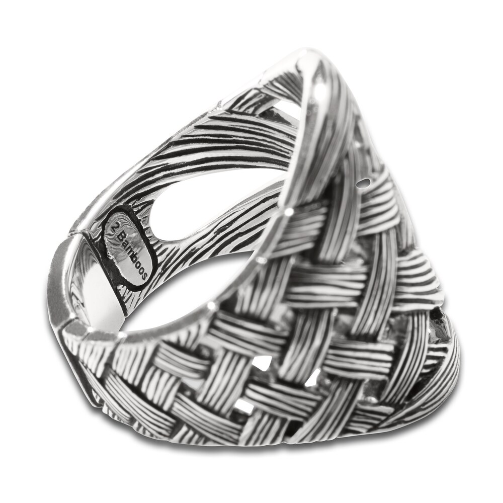 John Hardy Men\'s Woven Bamboo Ring Sterling Silver glMN83n2