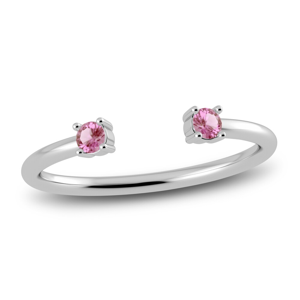 Juliette Maison Natural Pink Tourmaline Cuff Ring 10K White Gold grn2MGdP