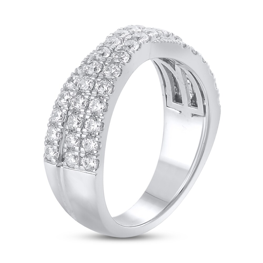 Diamond Anniversary Ring 1 ct tw Round 14K White Gold h3OctkZ1