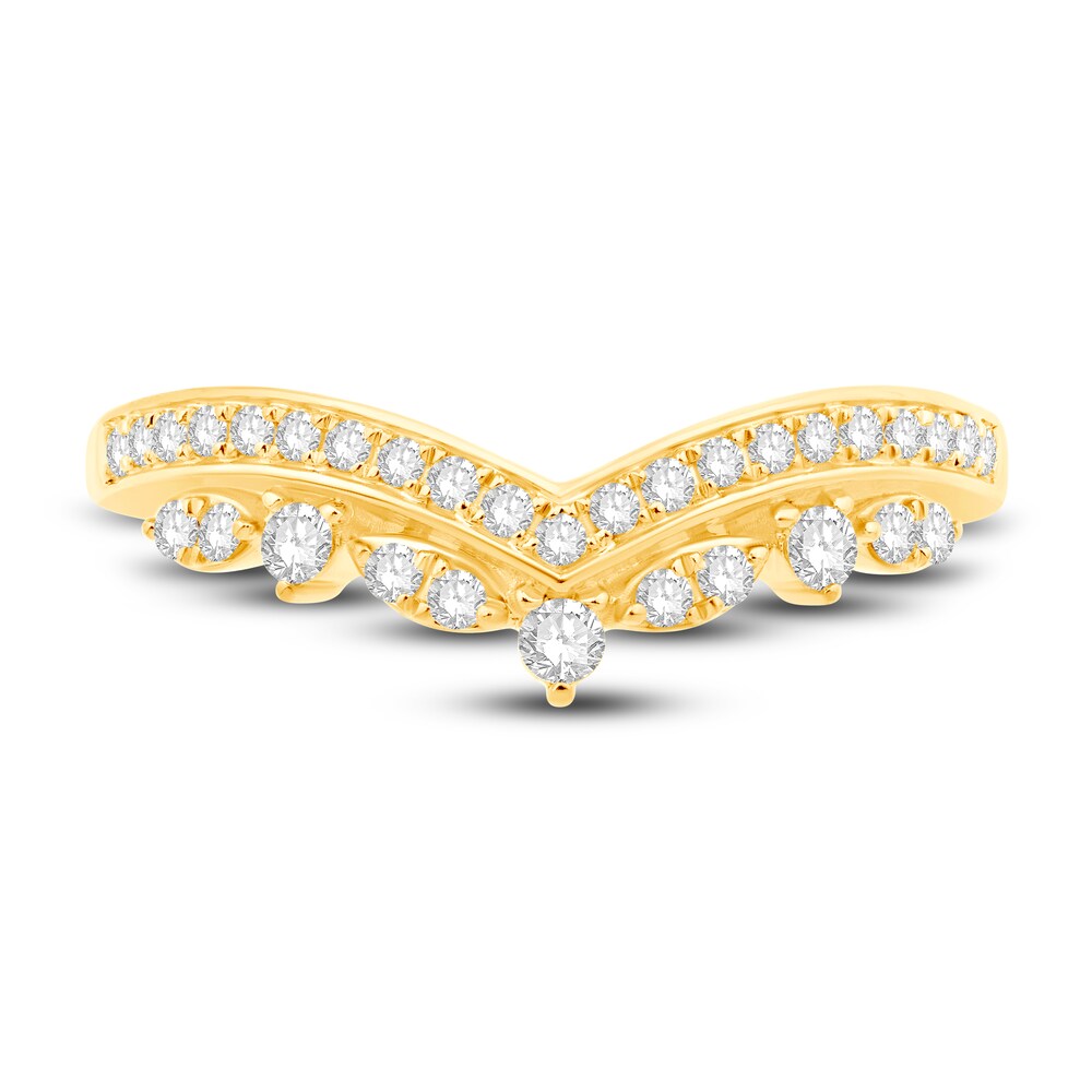 Diamond Contour Anniversary Band 1/3 ct tw Round 14K Yellow Gold hKmqh0pE