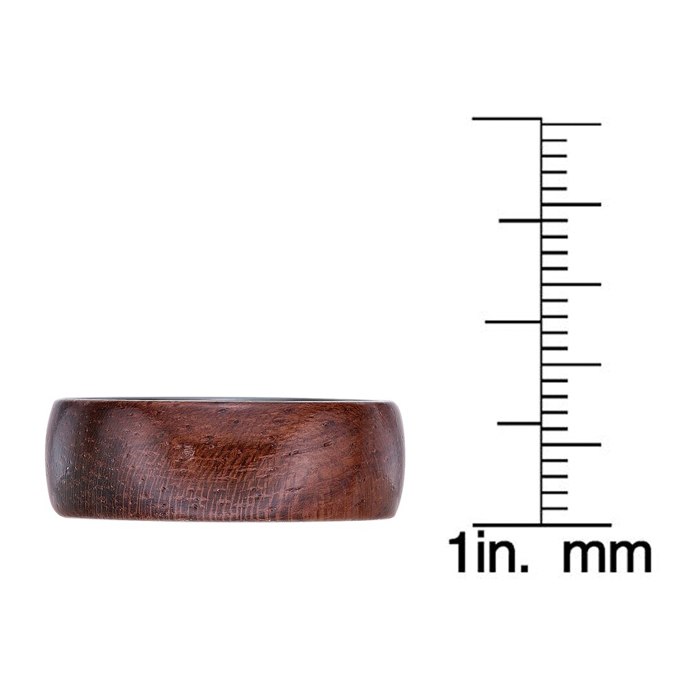 Men\'s Wood Wedding Band Black Zirconium 8.0mm hPnxDHIX