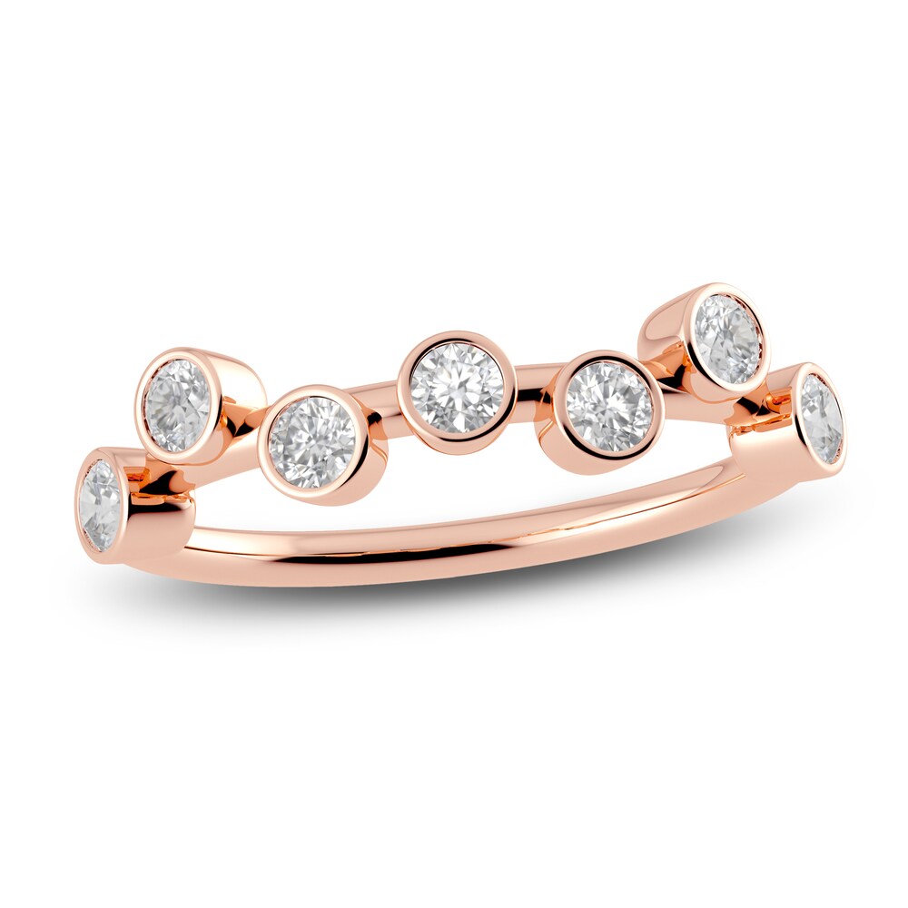 Juliette Maison Natural White Sapphire Ring 10K Rose Gold hahDHH7j [hahDHH7j]