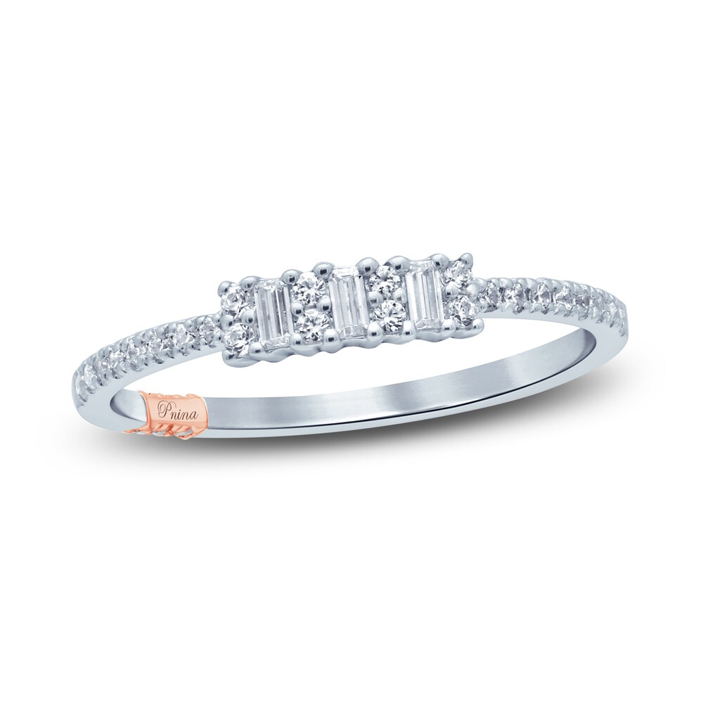 Pnina Tornai Diamond Ring Setting 1/5 ct tw Round/Baguette 14K White Gold hfeZgu2n [hfeZgu2n]