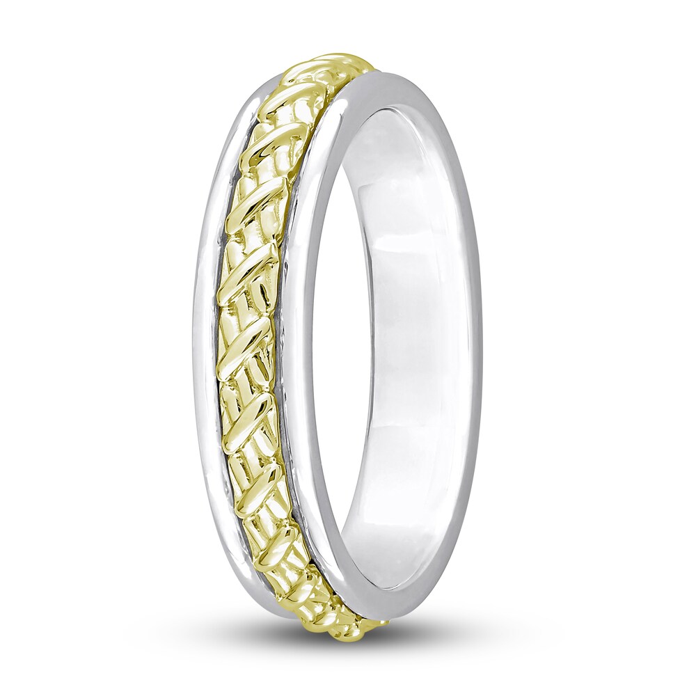 Women\'s Y-Knot Wedding Band 14K Two-Tone Gold 4.5mm hgrAv9wp