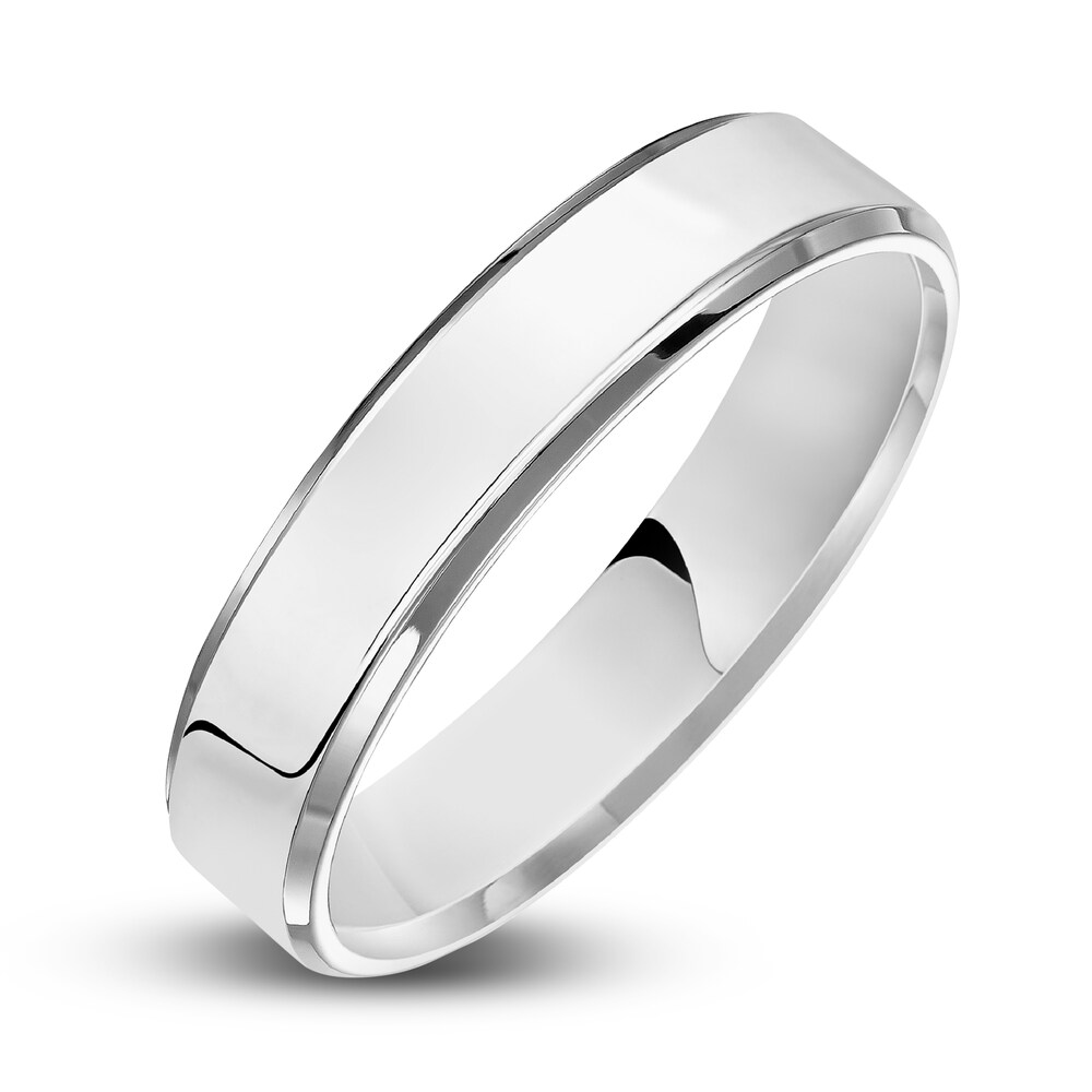 Men\'s Beveled Edge Wedding Band Platinum 5.0mm hlljBzcT