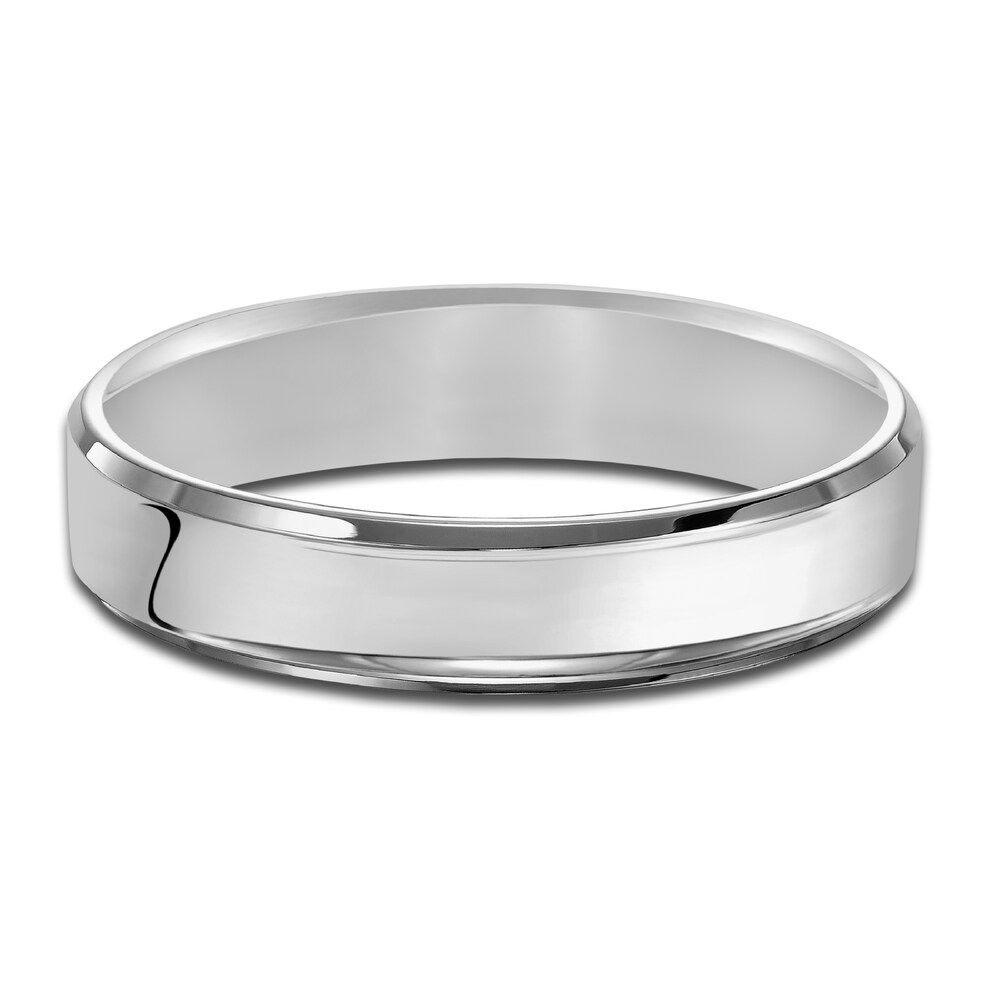 Men\'s Beveled Edge Wedding Band Platinum 5.0mm hlljBzcT