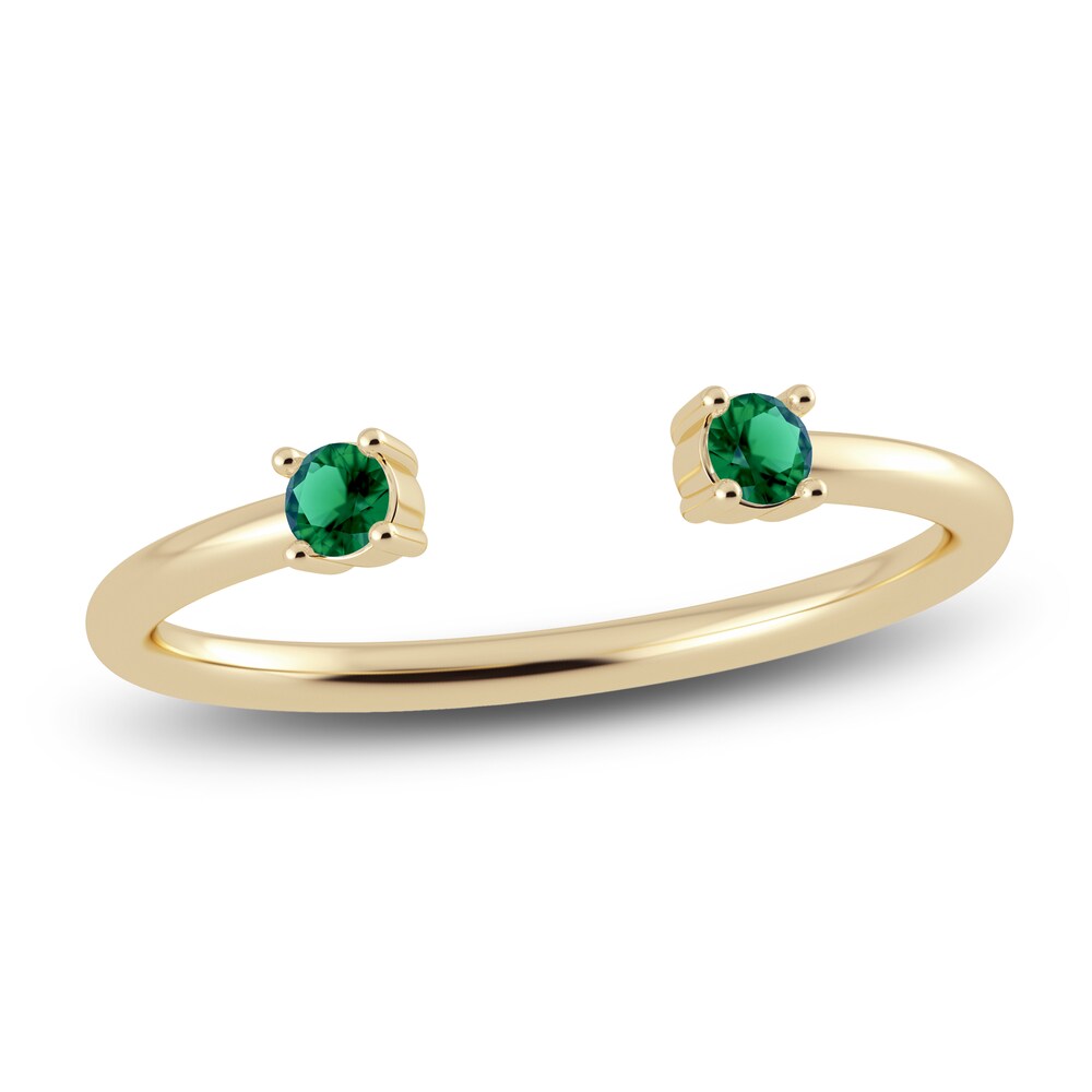 Juliette Maison Natural Emerald Cuff Ring 10K Yellow Gold hrvS0e7s