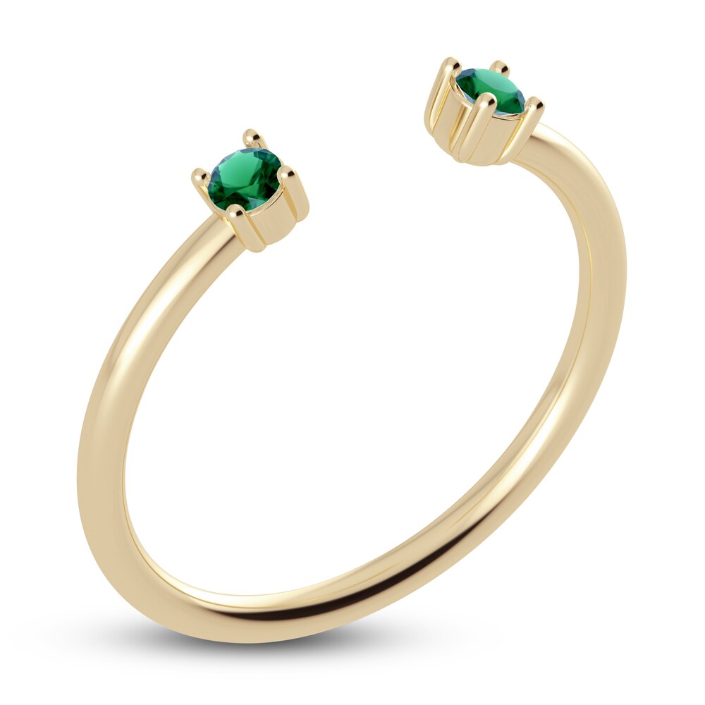 Juliette Maison Natural Emerald Cuff Ring 10K Yellow Gold hrvS0e7s