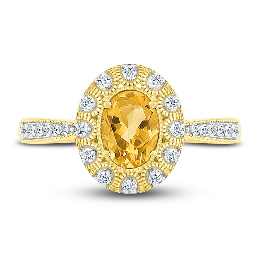 Lab-Created Sapphire & Natural Citrine Ring 10K Yellow Gold i2SBflfg