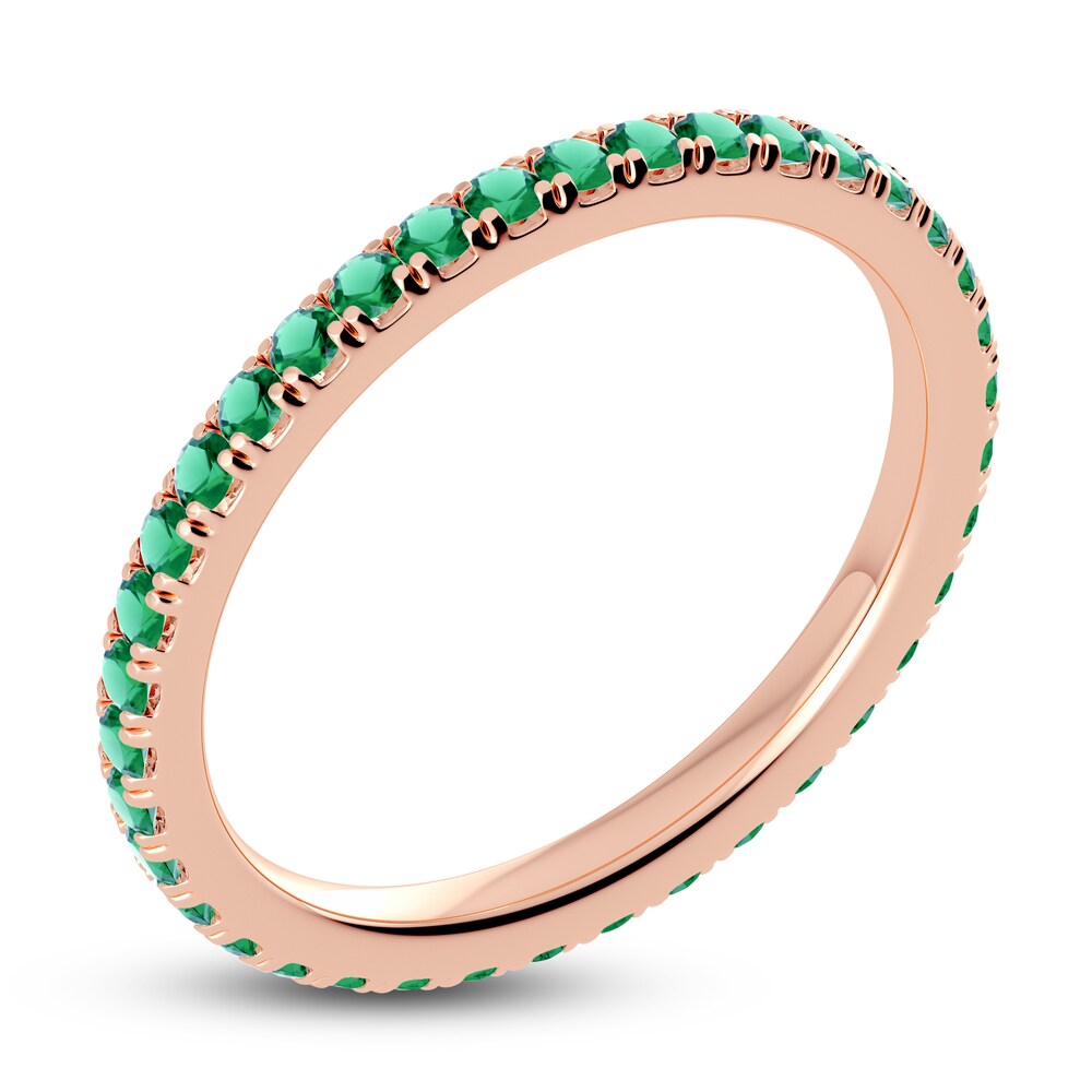 Juliette Maison Natural Emerald Eternity Ring 10K Rose Gold iAYhb7Nz