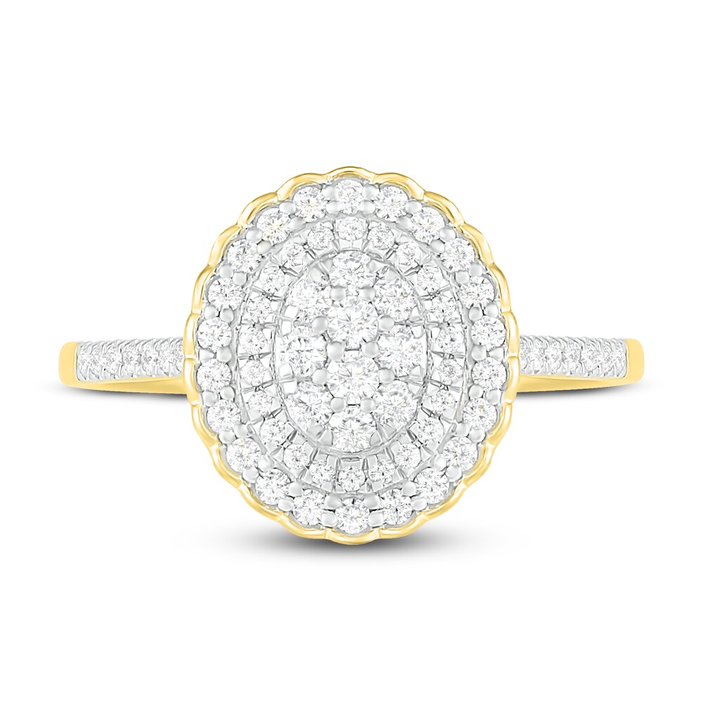 Diamond Ring 1/2 ct tw Round 14K Yellow Gold iC14KSTS