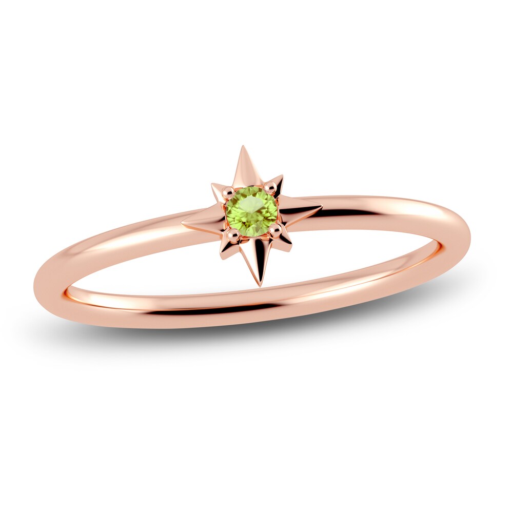 Juliette Maison Natural Peridot Starburst Ring 10K Rose Gold iJjl1INv [iJjl1INv]