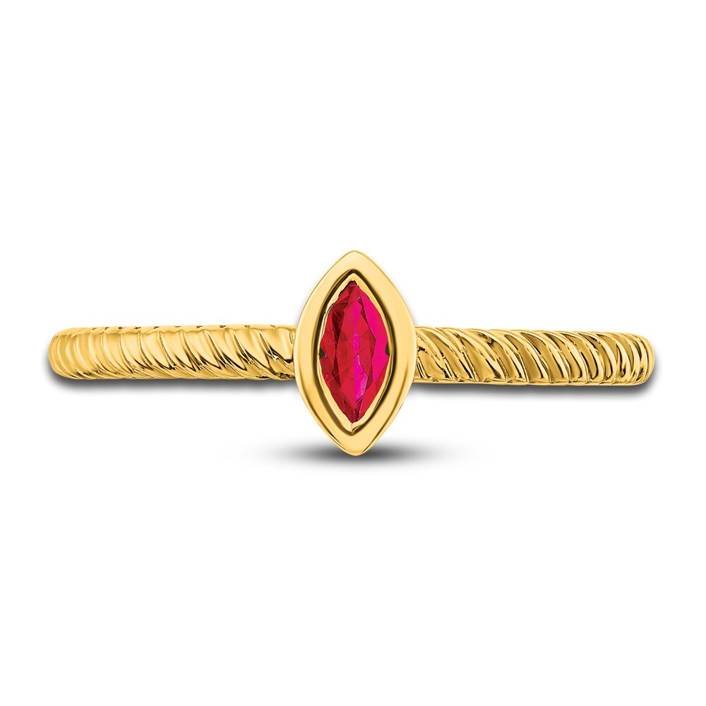 Natural Ruby Ring 14K Yellow Gold iVINCJnJ