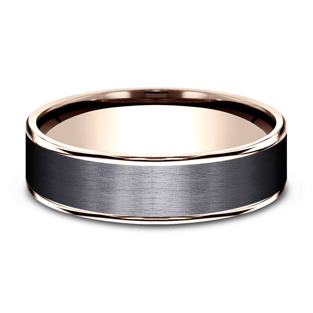 Wedding Band Black Titanium/14K Rose Gold 6.5mm ilV4mDyi