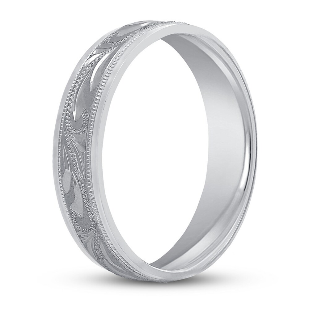 Wedding Band Carved Platinum 5mm iluZDC0R