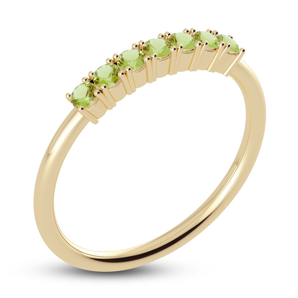 Juliette Maison Natural Peridot Half Eternity Ring 10K Yellow Gold j04UY6fo