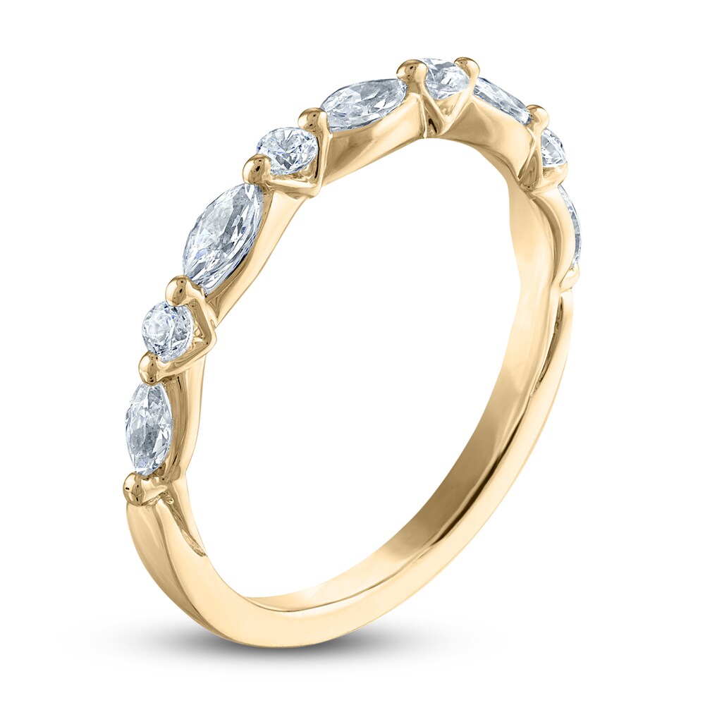 Diamond Anniversary Band 1/2 ct tw Marquise/Round 14K Yellow Gold jDP0idoM