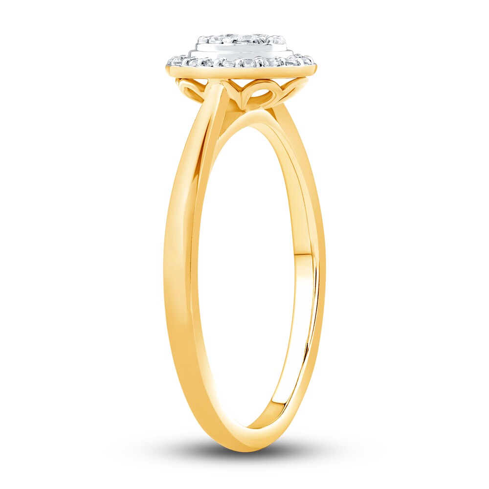 Diamond Promise Ring 1/6 ct tw Round 10K Yellow Gold jHf1M942