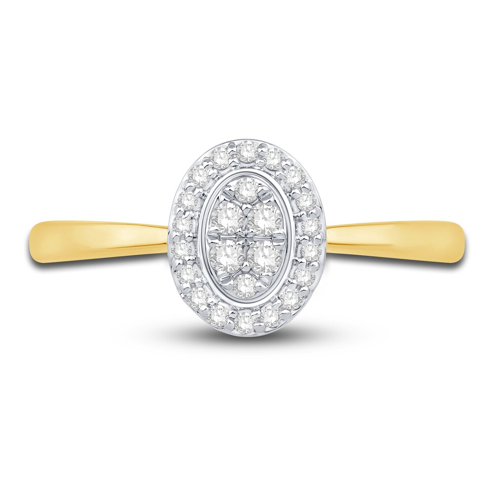 Diamond Promise Ring 1/6 ct tw Round 10K Yellow Gold jHf1M942