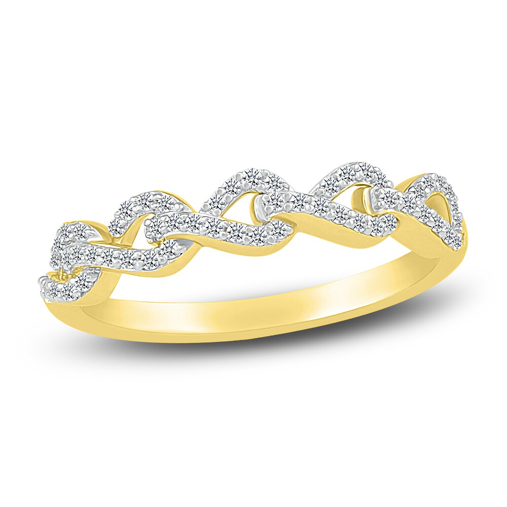 Diamond Link Anniversary Band 1/4 ct tw Round 14K Yellow Gold jI1pOtuu