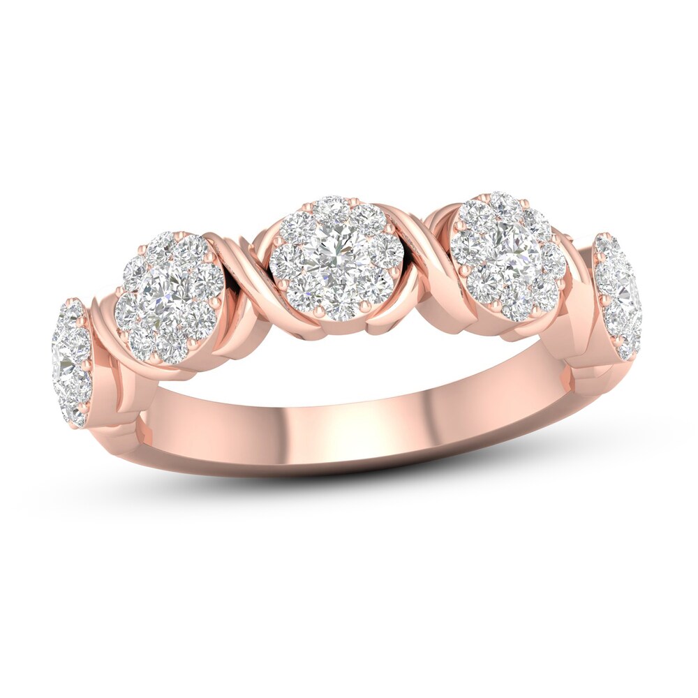 Diamond Anniversary Ring 3/4 ct tw 14K Rose Gold jJ63lE0X