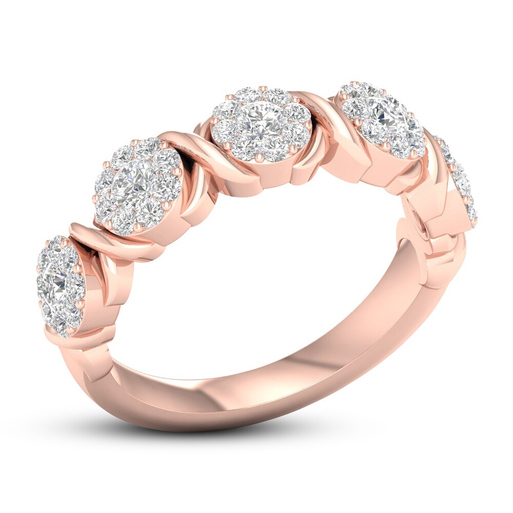 Diamond Anniversary Ring 3/4 ct tw 14K Rose Gold jJ63lE0X