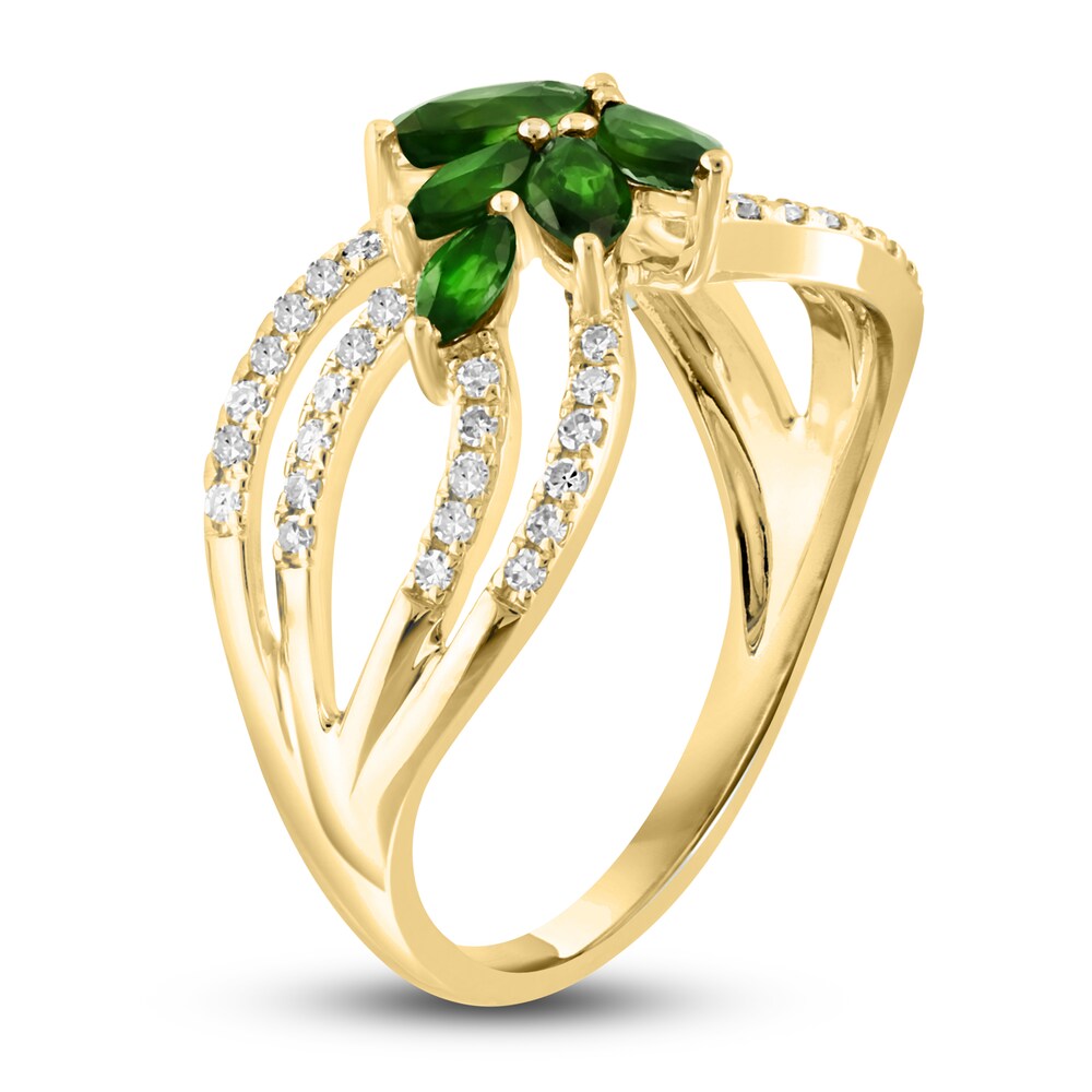 LALI Jewels Natural Emerald Ring 1/5 ct tw Round Diamonds 14K Yellow Gold jLNWCWdc