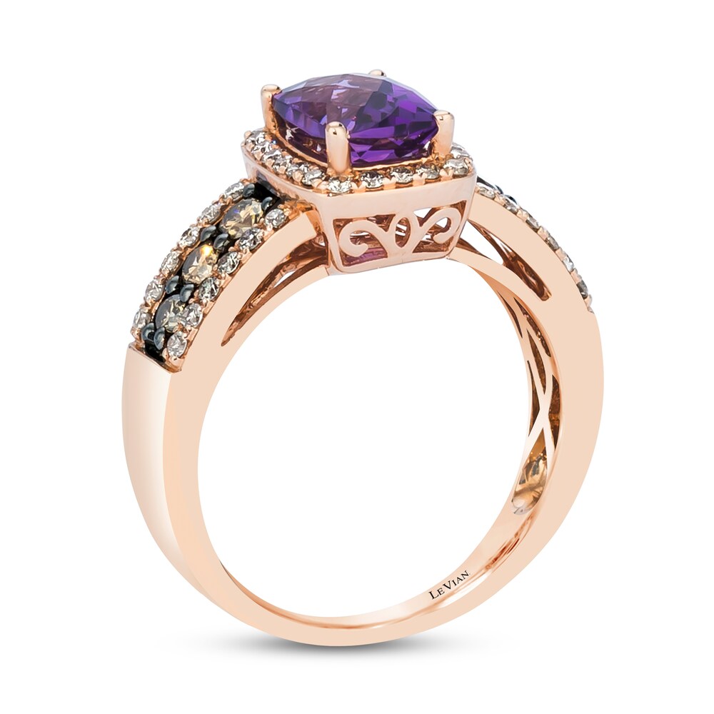 Le Vian Amethyst Ring 5/8 ct tw Diamonds 14K Strawberry Gold jPLkYq1N