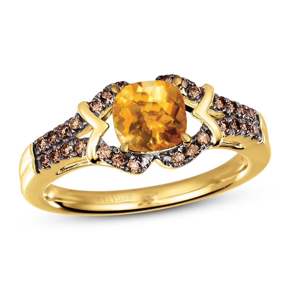 Le Vian Natural Citrine Ring 1/5 ct tw Diamonds 14K Honey Gold jUmMjPnA [jUmMjPnA]